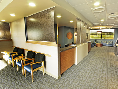 Front desk and waiting room